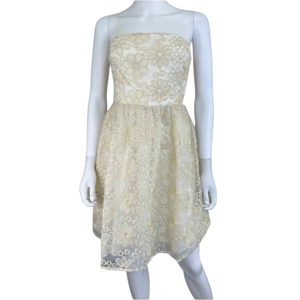 Flora Bea NYC NWT Beige Rosalie Lace Dress Size M C0584